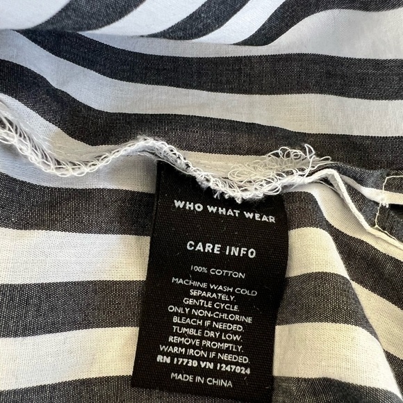 Who What Wear Stripe Long with Tie Belt Dress Pockets - Picture 9 of 11